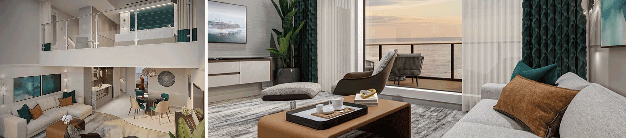 Rendering of a Grand Loft Suite aboard Seven Seas Prestige