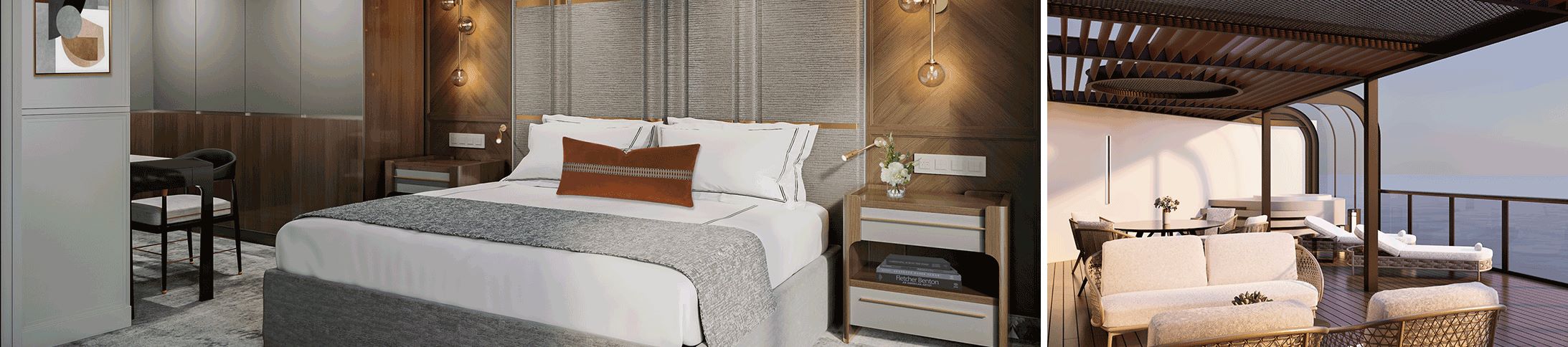 Rendering of a Skyview Luna Suite aboard Seven Seas Prestige