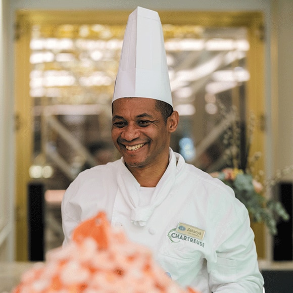 Chef of Chartreuse restaurant on the World's Most Luxurious Fleet