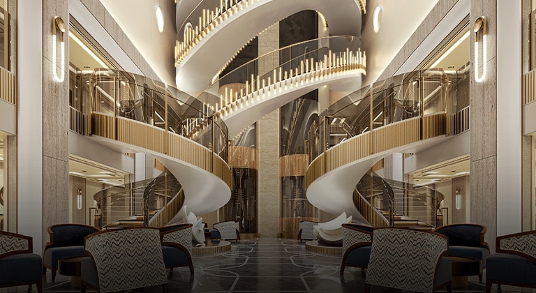 starlight atrium rendering for Seven Seas Prestige