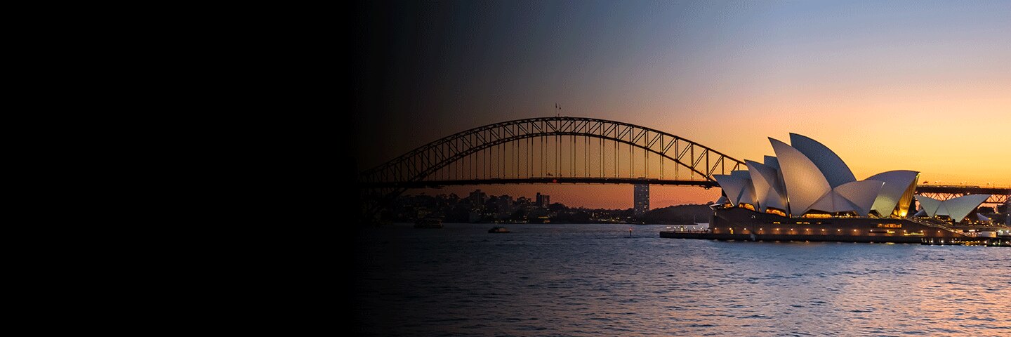 Sunset view of the Sydney Opera House, NSW, Australia