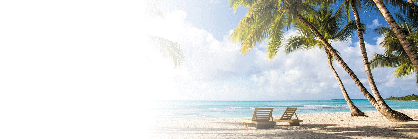 Beach Chairs on the sandy Caribbean beach