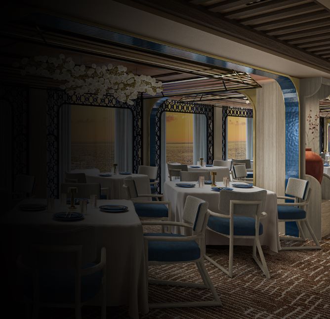 New Mediterranean restaurant, Azure, available only on Seven Seas Prestige
