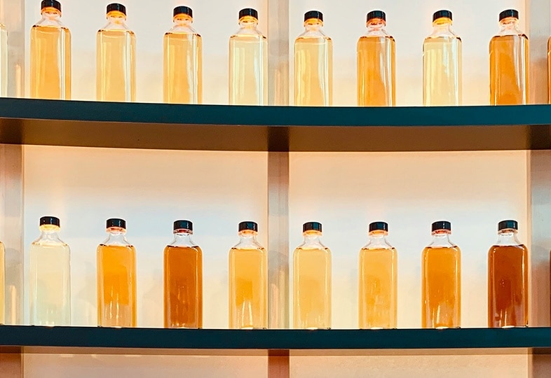 Rack of Japanese whisky