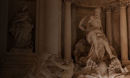 Close-up of the Trevi Fountain in Rome, Italy