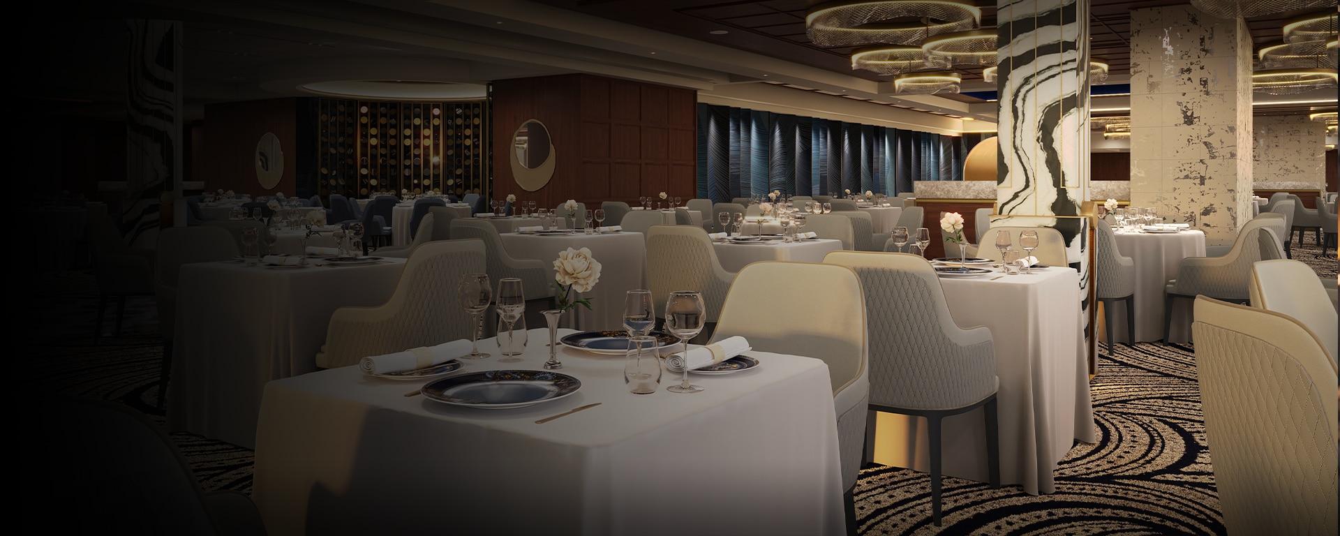 compass rose rendering aboard seven seas prestige cruise ship